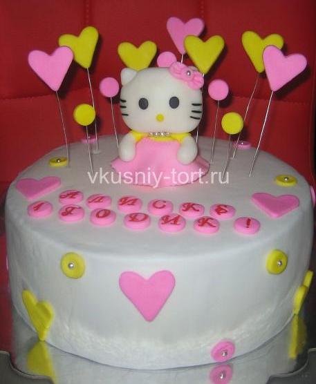 Торт из мастики "Hello Kitty"