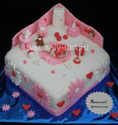 торт из мастики на рождение для девочки