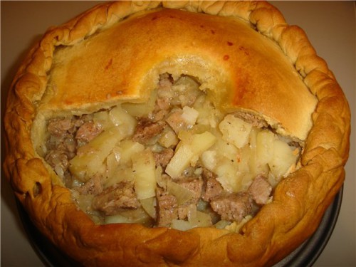 татарский пирог с картошкой и курицей